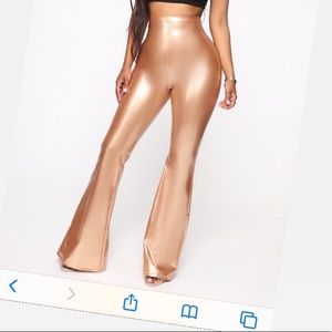 Gold vinyl M pants
